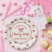 コケット チェリー 1歳の誕生日 ペーパープレート (パーティー)