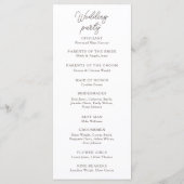 コケット・テラコッタ弓結婚式プログラム プログラム (裏面)