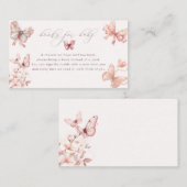 コケット・バタフライ |ピンクベビーガールベビー エンクロージャーカード (正面/裏面)