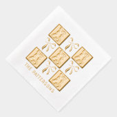 コケット・バンニーがイースター名をパーソナライズされた弓付け 箔ナプキン (右)