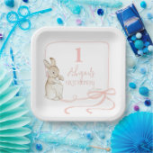 コケット・ピンクピーター・ザ・ラビット1歳の誕生日 ペーパープレート (パーティー)