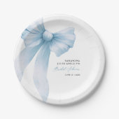 コケット ブルーボウ ブライダルシャワー ペーパープレート (正面)