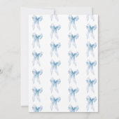 コケット ブルー ボウ ブライダル シャワー サンキューカード (裏面)