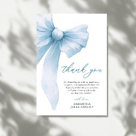 コケット ブルー ボウ ブライダル シャワー サンキューカード