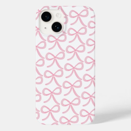 コケット プレッピー ピンク リボン Case-Mate iPhoneケース (裏面)