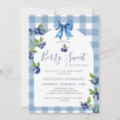 コケット ベリー スウィート ブルーベリー ベイビー シャワー 招待状 (正面)