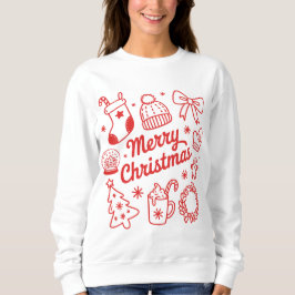 コケット メリークリスマス ドゥードル クリスマスの木 リボン スウェットシャツ