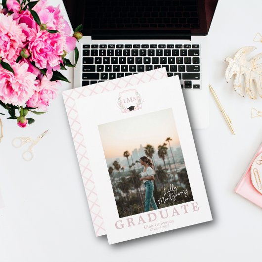 コケット・モノグラム写真卒業発表 招待状