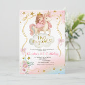 コケット レインボー パステル ユニコーン 2歳の魔法の誕生日 招待状 (スタンド正面)