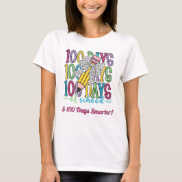 コケット レオパード 鉛筆 ボウ 100日目の学校 Tシャツ
