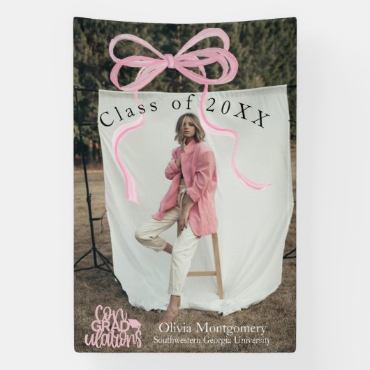 コケットConGRADrulations写真卒業バナー 横断幕 (縦)