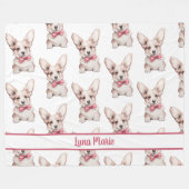 コケットCorgi原価可能な名前 フリースブランケット (正面(横))