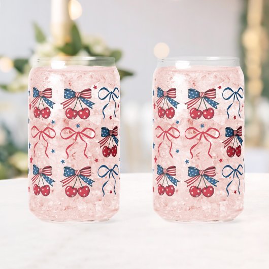 コケットUSAグラスセット、7月4日の女性への贈り物 ガラス缶 (インサイチュ (ウェディング))