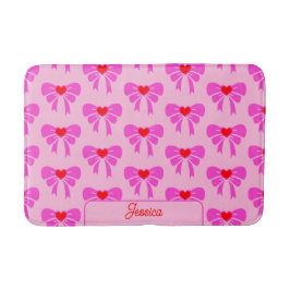 コケットy2kリボンパターンピンク名門私立校風の名 バスマット