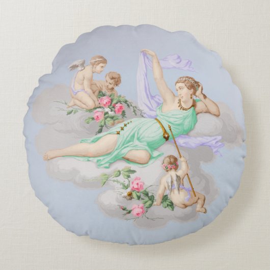 コケッビクトリアントパステルエンジェルクラウド ラウンドクッション (正面)