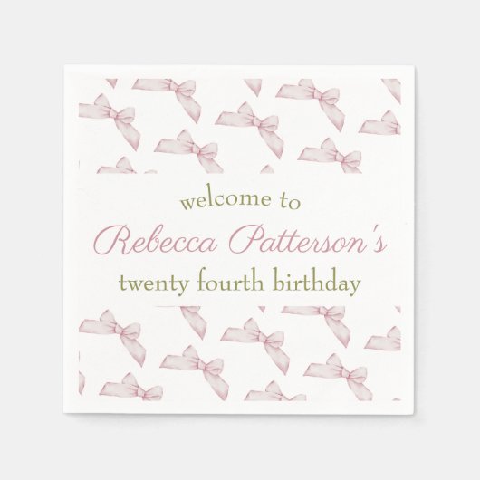 コケッフェミニントヴィンテージフローラ誕生日パーティー スタンダードカクテルナプキン (正面)