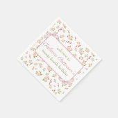 コケッフェミニントヴィンテージフローラ誕生日パーティー スタンダードカクテルナプキン (角)