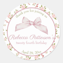 コケッフェミニントヴィンテージフローラ誕生日パーティー ラウンドシール