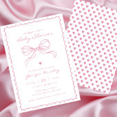 コケッフランスのト弓ウィムシーフレームガールベビーシャワー 招待状