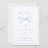 コケッフランスのト弓ウィムシーフレームボーイベビーシャワー 招待状 (正面)