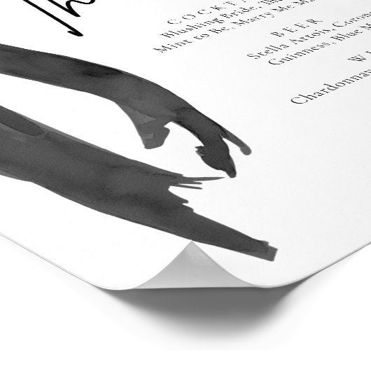 コケッモダントエレガントブラックボーザバーサイン ポスター (角)