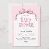 コケッモダントボウベイビーシャワー招待状 – かわいい 招待状 (正面)