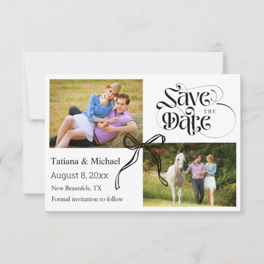 コケッモダント弓リボン書道2枚 セーブザデート (正面)