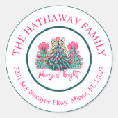 コケッ名門私立校風のトクリスマスツリー住所 シール (正面)