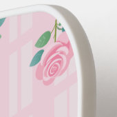 コケッ名門私立校風のト格子状リボン及びバラ ピックルボールラケット (左詳細)