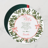 コケッ恋しく思ト・ミスタントー夫人ブライダルシャワー サンキューカード (正面/裏面)