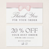 コケッ感謝していクピンクボウ割引カード (正面&裏面)