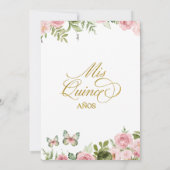 コケッ王室のトガーデンセージ赤面ピンクキンセアニェラ 招待状 (裏面)