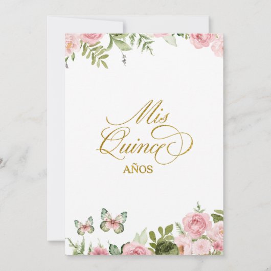 コケッ王室のトガーデンセージ赤面ピンクキンセアニェラ 招待状 (裏面)