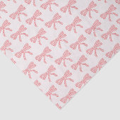 コケティッシュなバラ色と赤のストライプの蝶結びのリボン 薄葉紙 (詳細)