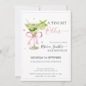 コケティッシュなライムカクテル 'A tini bit Older' 誕生日 招待状 (正面)