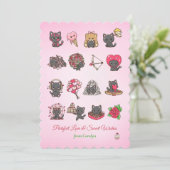 コケティーなかわいい猫のバレンタインカード カード (スタンド正面)