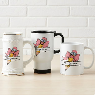 コケティーな教師用マグカップ　パーソナライズ　感謝の気持ちを込めたギフト コーヒーマグカップ