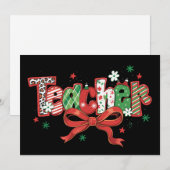 コケティー教師のクリスマスカラー メリークリスマス シーズンカード (正面/裏面)
