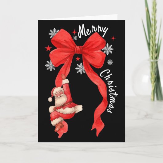 コケティー ボウ クリスマス サンタ かわいい 面白い ギフト メンズ カード (正面)
