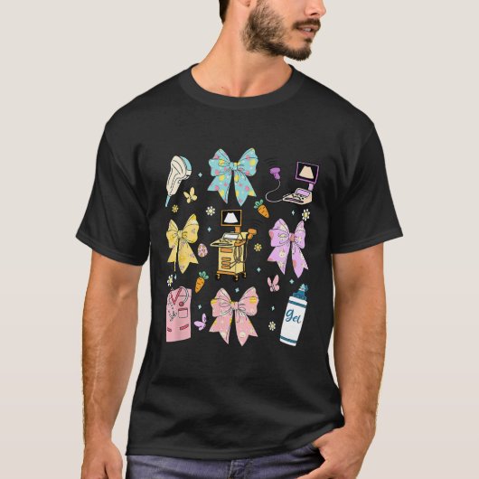 コケティー ボウ ソノグラファー イースター 超音波技師 そう Tシャツ (正面)