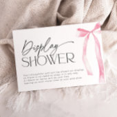 コケティ ピンクの蝶結び ウェディングシャワー 開封ギフト エンクロージャーカード