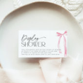 コケティ ピンクの蝶結び ウェディングシャワー 開封ギフト エンクロージャーカード
