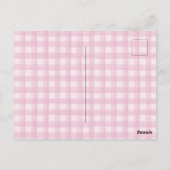 コケティ ピンク ボウ ガール 誕生日パーティー 招待状 (裏面)