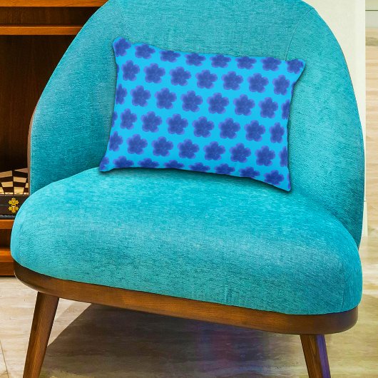 コケバラ花水色のシームレスパターン アクセントクッション