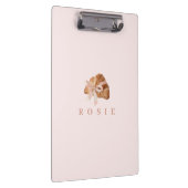 コケパーソナライズされたットクロワッサンピンクリボン クリップボード (右)
