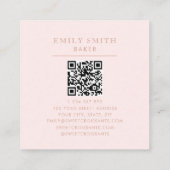 コケパーソナライズされたットクロワッサンピンクリボン スクエア名刺 (裏面)