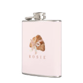 コケパーソナライズされたットクロワッサンピンクリボン フラスク (左)