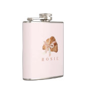 コケパーソナライズされたットクロワッサンピンクリボン フラスク (右)
