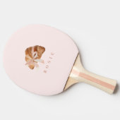 コケパーソナライズされたットクロワッサンピンクリボン 卓球ラケット (横)