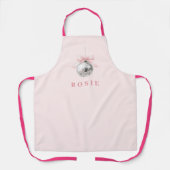 コケパーソナライズされたットディスコボールピンクリボン エプロン (正面)